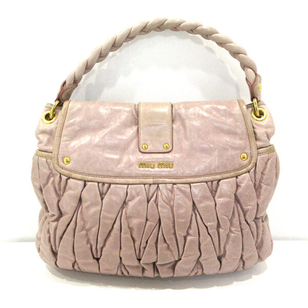 imgrc0097127155 Miu Miu Matelasse 2WAY Leather Shoulder Bag Pink