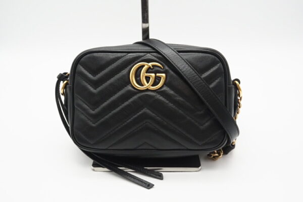 imgrc0097128318 Gucci GG Marmont Quilted Mini Leather Shoulder Bag Black