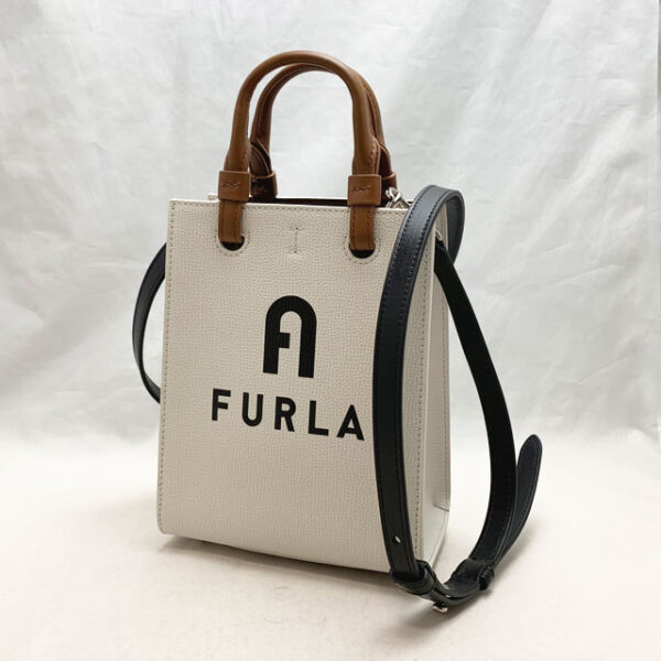 imgrc0097583110 Furla Mini NS Tote Bag White Black Brown