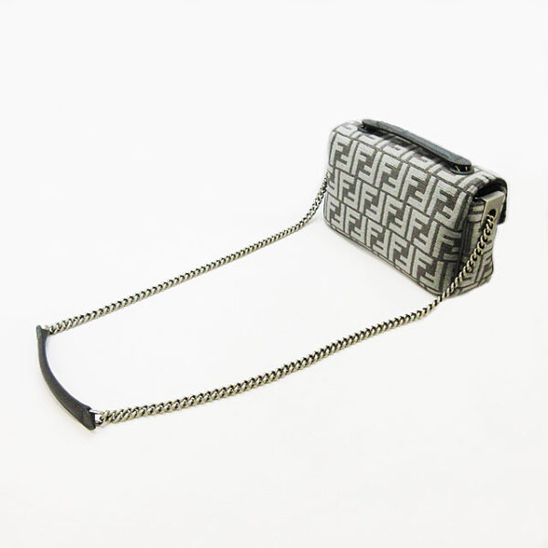 imgrc0097675931 Fendi Baguette Chain Midi FF Tapestry Shoulder Bag Gray