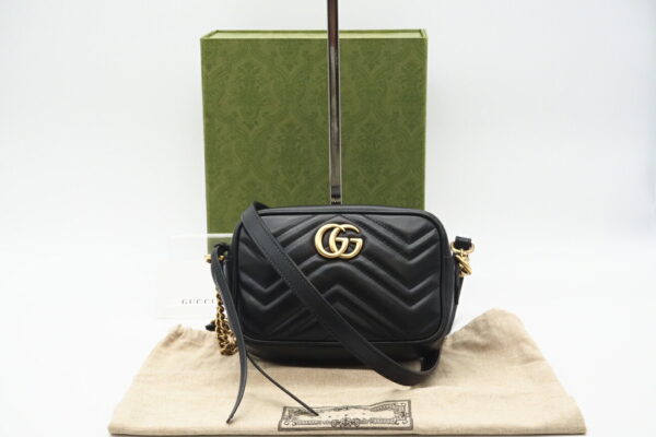 imgrc0097932186 Gucci GG Marmont Quilted Mini Shoulder Bag Black