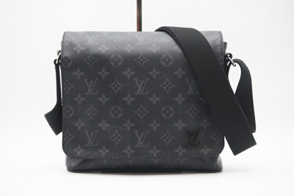 imgrc0098216488 Louis Vuitton Monogram Eclipse District PM Shoulder Bag Black Gray