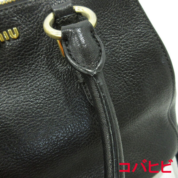 imgrc0098525167 Miu Miu Madras 2WAY Leather Handbag Shoulder Bag Black