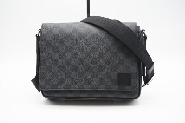 imgrc0098632162 Louis Vuitton Damier Graphite District PM Shoulder Bag Black Gray