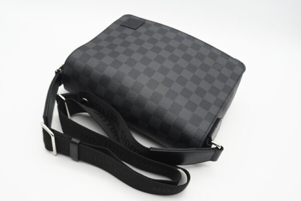 imgrc0098632163 Louis Vuitton Damier Graphite District PM Shoulder Bag Black Gray