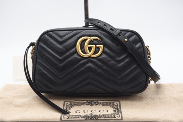 imgrc0098632863 Gucci GG Marmont Quilted Small Shoulder Bag Black