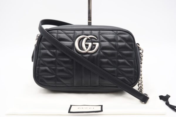 imgrc0098632909 Gucci GG Marmont Quilted Small Shoulder Bag Black