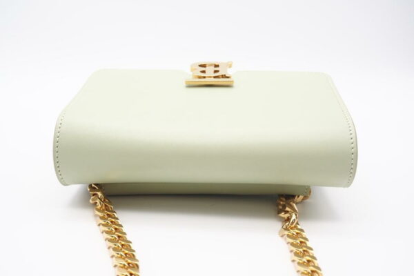 imgrc0098636175 Burberry TB Logo Leather Chain Shoulder Bag Green Yellow