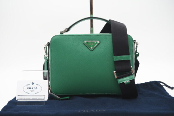 imgrc0098669785 Prada Saffiano Leather 2way Bag Green