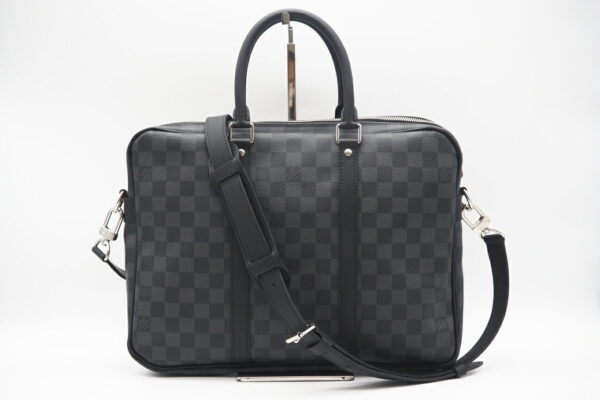 imgrc0098893392 Louis Vuitton Damier Graphite Porte Voyage Briefcase Black