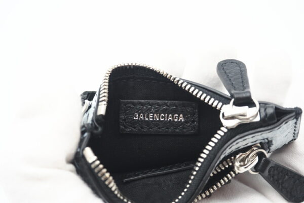 imgrc0099038855 Balenciaga Le Cagoule Leather Coin Case Black Gray