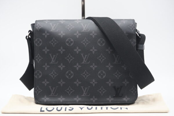 imgrc0099039140 Louis Vuitton Monogram Eclipse District PM Shoulder Bag Black Gray