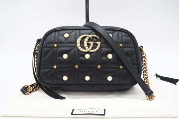 imgrc0099039189 Gucci GG Marmont Quilted Small Shoulder Bag Black