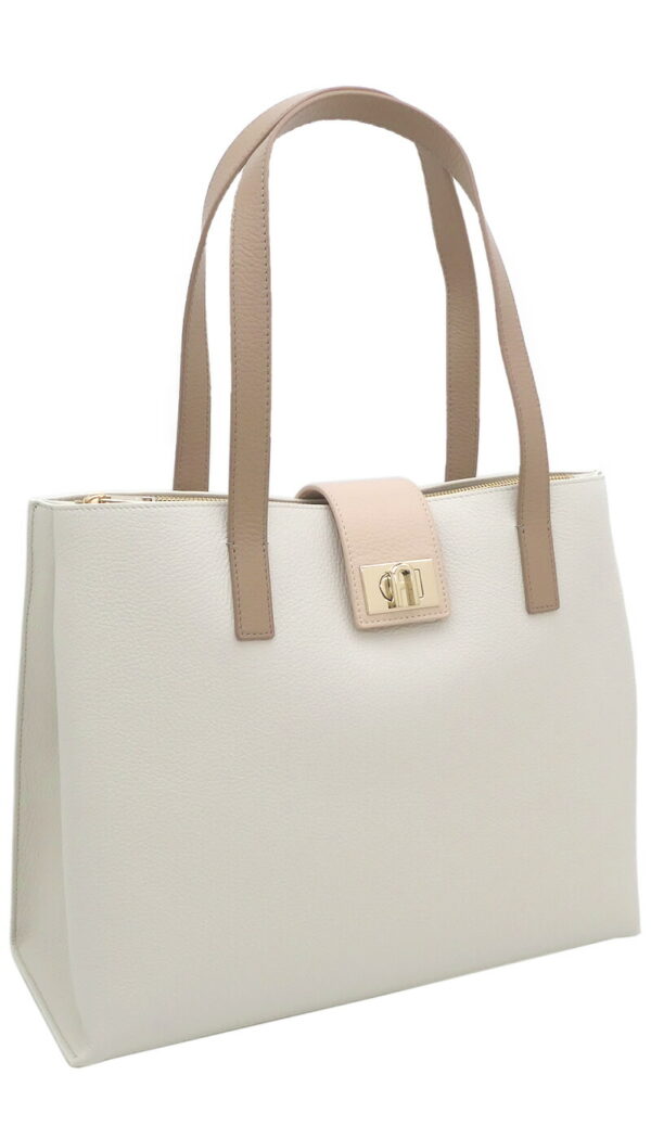 imgrc0099637311 Furla 1927 Tote Bag White Beige Greige