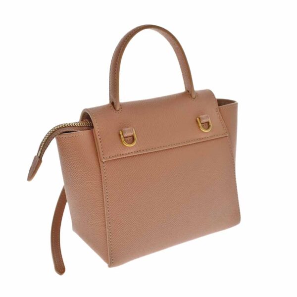 k21 3358 2 Celine Belt Calf Leather Suede Pico Bag Pink Beige