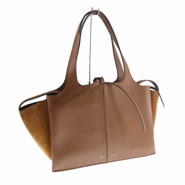 k21 794 Celine Trifold Leather Suede Tote Bag Brown