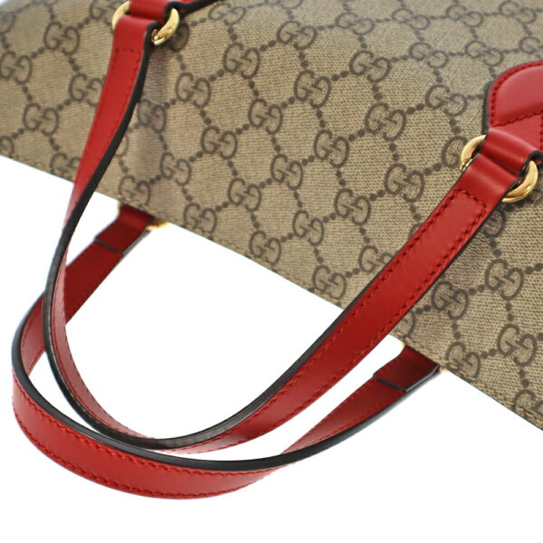 k22 3016 10 Gucci 2WAY Bag GG Supreme Canvas Leather Beige Red Pink