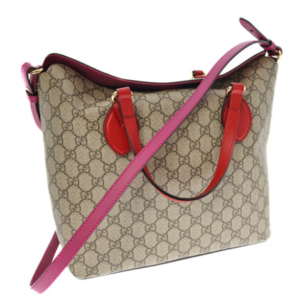 k22 3016 5 Gucci 2WAY Bag GG Supreme Canvas Leather Beige Red Pink