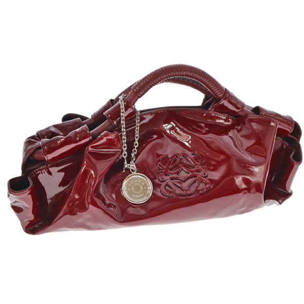 k22 8194 Loewe Nappa Aire Enamel Patent Leather Handbag Red