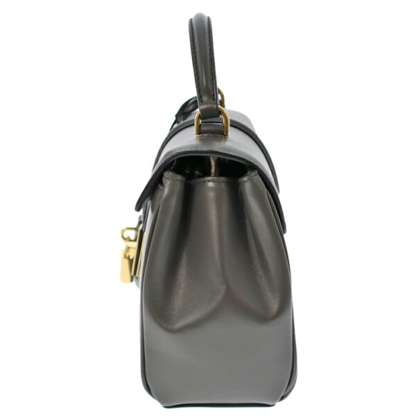 k23 1364 3 Celine Mini 16 2WAY Handbag Calfskin Leather Gray