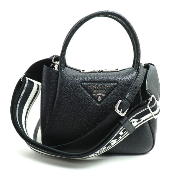 k23 4747 1 4748 Prada Small Leather 2Way Shoulder Bag Black