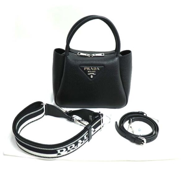 k23 4747 1 4752 Prada Small Leather 2Way Shoulder Bag Black