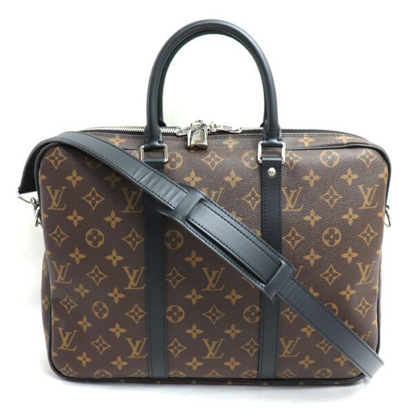 k23 4762 1 4763 Louis Vuitton Monogram Macassar PDV PM Briefcase Brown Black