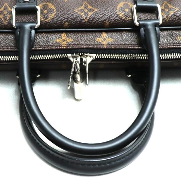 k23 4762 1 4766 Louis Vuitton Monogram Macassar PDV PM Briefcase Brown Black