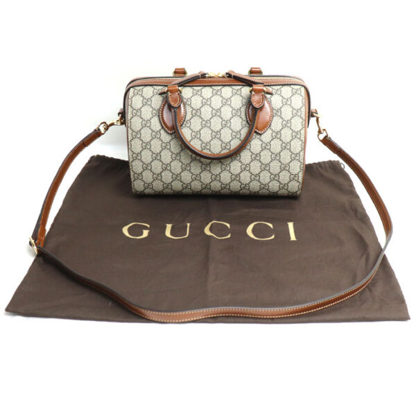 k24 027 1 34 Gucci GG Supreme 2Way Shoulder Bag Brown