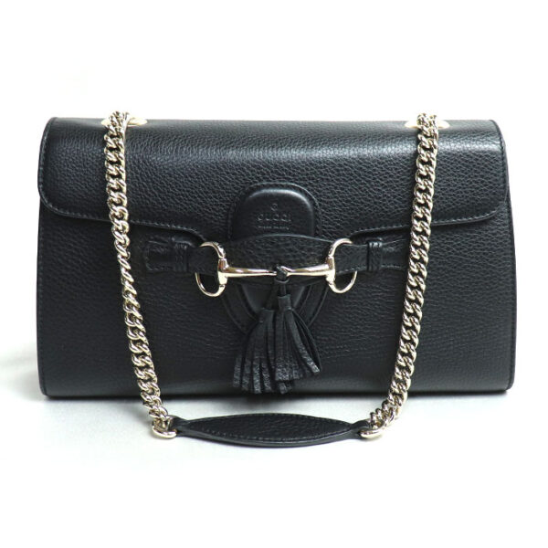 k24 043 1 44 Gucci Emily Chain Shoulder Bag Black