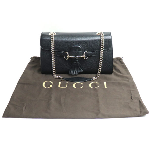 k24 043 1 50 Gucci Emily Chain Shoulder Bag Black