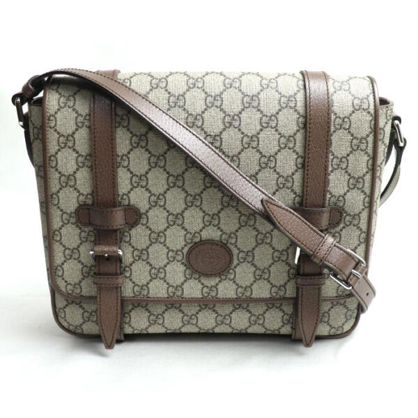 k24 046 1 47 Gucci GG Supreme Messenger Shoulder Bag Brown