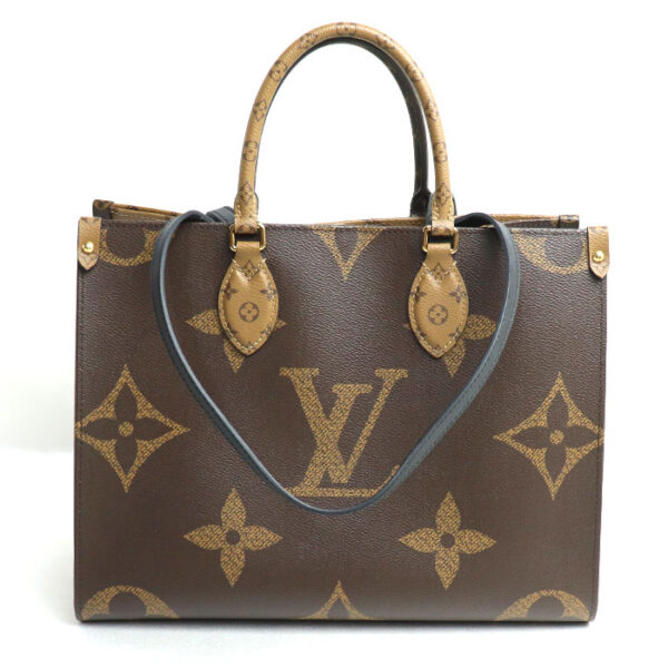 k24 077 1 78 Louis Vuitton On the Go MM Tote Bag Giant Reverse Brown