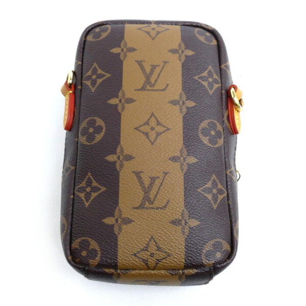 k24 408 1 3 Louis Vuitton Monogram Stripe Double Phone Pouch Shoulder Bag