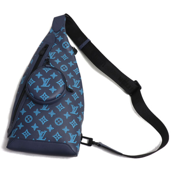 kh24 0612 30 613 Louis Vuitton Duo Sling Bag Monogram Shadow Navy