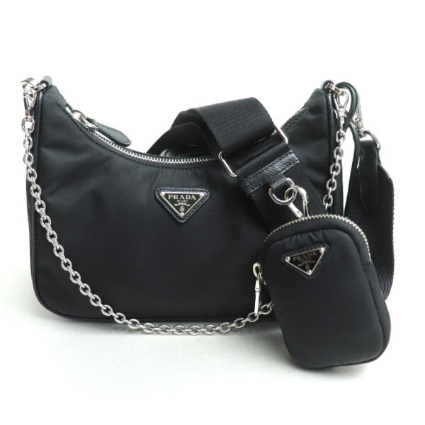 kh24 0724 13 725 Prada Re Edition 2005 Re Nylon 2Way Shoulder Bag Black