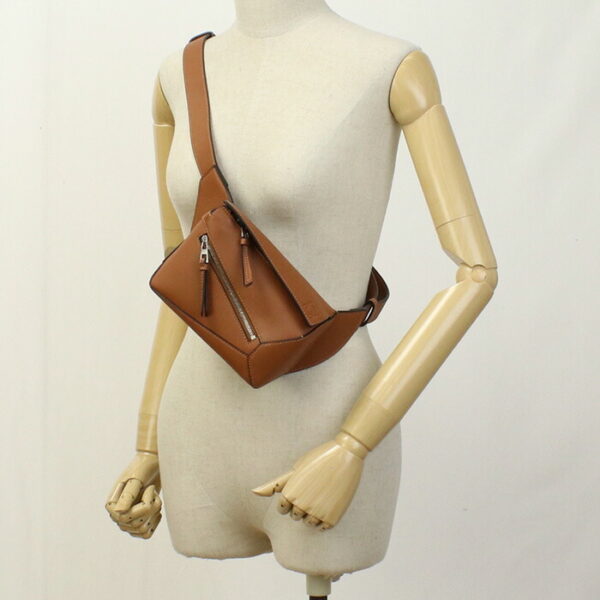 loeb510eb1x03021 a Loewe Puzzle Bum Bag Mini Tan Brown