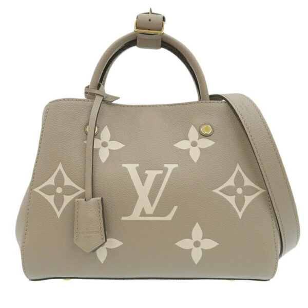 lv1582 1 Louis Vuitton Montaigne BB 2WAY Empreinte Leather Bag Crème