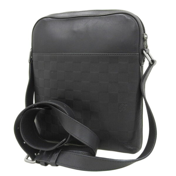 lv1588 2 Louis Vuitton District Pochette Damier Infini Leather Shoulder Bag Onyx