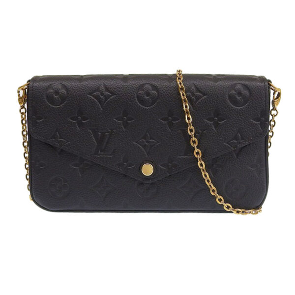 lv1592 1 Louis Vuitton Pochette Félicie Empreinte Leather Shoulder Bag Black