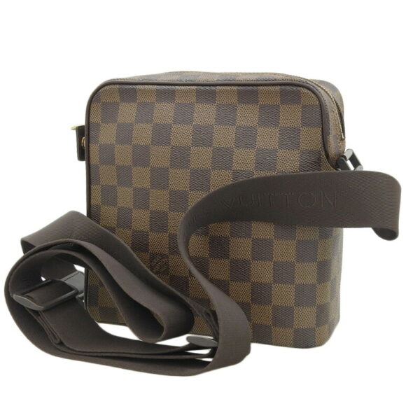 lv1605 2 Louis Vuitton Olaf PM Damier Canvas Crossbody Shoulder Bag Ebene