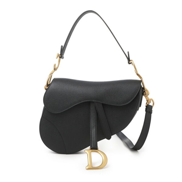 m0455cbaa 90002 Dior Saddle Calfskin Handbag Black