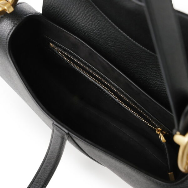 m0455cbaa 90005 Dior Saddle Calfskin Handbag Black