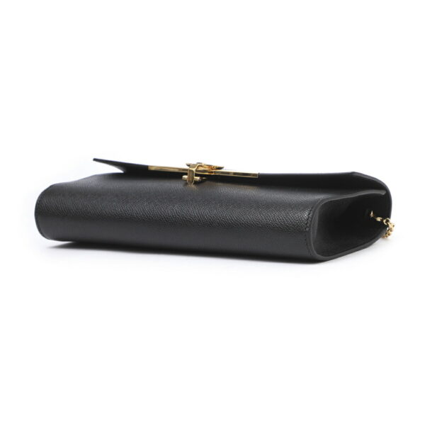 mb 21296506 Ferragamo G Clip Leather Clutch Bag Black