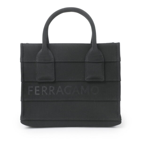 mb 21498802 Ferragamo Beach Leather Tote Bag Small Black