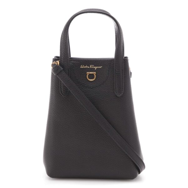 mb 22002402 Ferragamo Gancini Leather Tote Bag Black