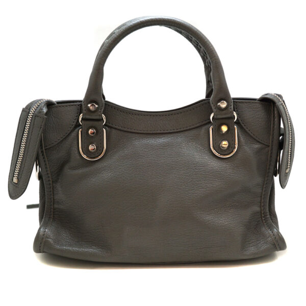 n21 6985 2 Balenciaga Mini City 2WAY Bag Leather Gray