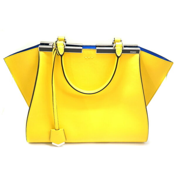 n21 8857 1 Fendi Troisajours 2WAY Bag Leather Yellow Blue