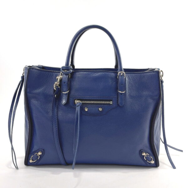 n2118816 1 Balenciaga Paper Mini A6 Handbag Leather Blue