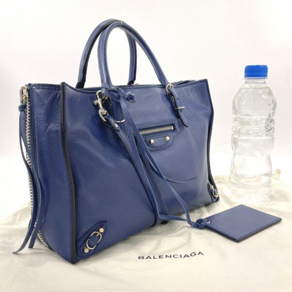 n2118816 2 Balenciaga Paper Mini A6 Handbag Leather Blue